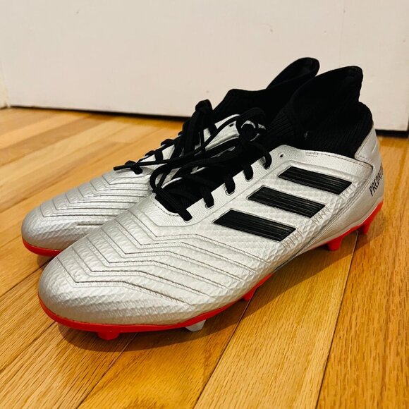 Other - Mens Adidas Predator 19.3 FG Soccer Cleats Silver Black F35595 NWT Size 10.5